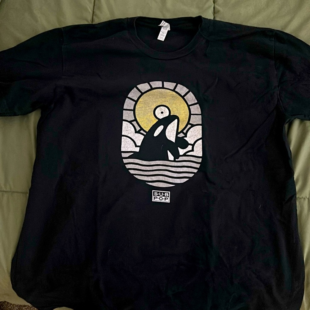 Subpop black whale Tee
